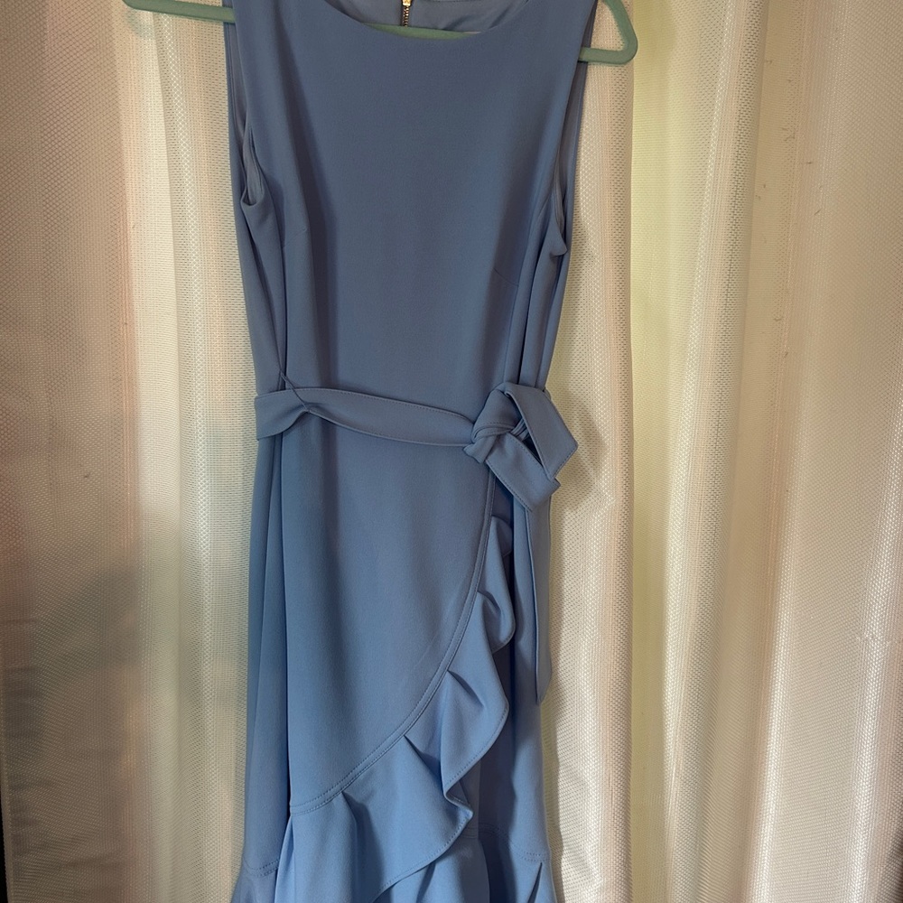 Calvin Klein Asymmetrical Blue Dress